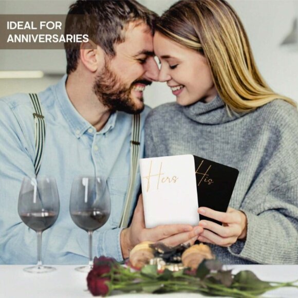 Wedding Vows His & Hers Booklet Journals 1 Black 1 White NWT - Picture 3 of 5